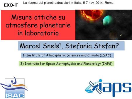 Misure ottiche su atmosfere planetarie in laboratorio