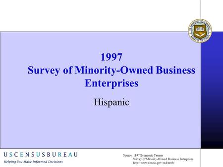 Source: 1997 Economic Census Survey of Minority-Owned Business Enterprises  1997 Survey of Minority-Owned Business Enterprises.