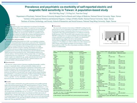 Introduction Psychological factors have been implicated to be etiologies for idiopathic environmental illness (IEI) in many studies. No study has ever.