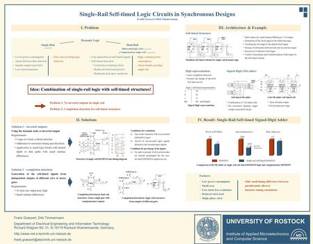 UNIVERSITY OF ROSTOCK Institute of Applied Microelectronics and Computer Science Single-Rail Self-timed Logic Circuits in Synchronous Designs Frank Grassert,