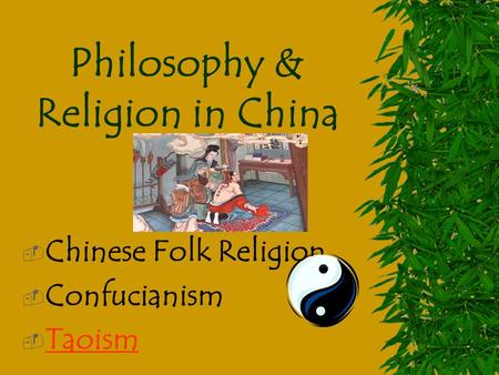 Philosophy & Religion in China