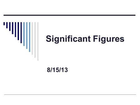 Significant Figures 8/15/13. Bellwork (8/15/13)  What is a Domino?  It is a method for converting a unit of measurement into another unit of measurement.