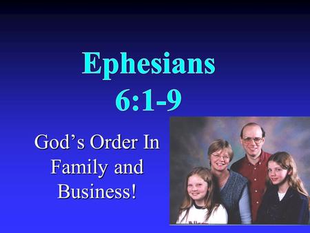 God’s Order In Family and Business!. What Is It About? The believer’s wealth is described to help believers live in accordance with it.