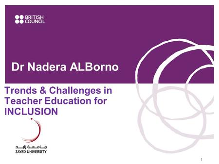 Dr Nadera ALBorno Trends & Challenges in Teacher Education for INCLUSION 11111www.britishcouncil.ae.