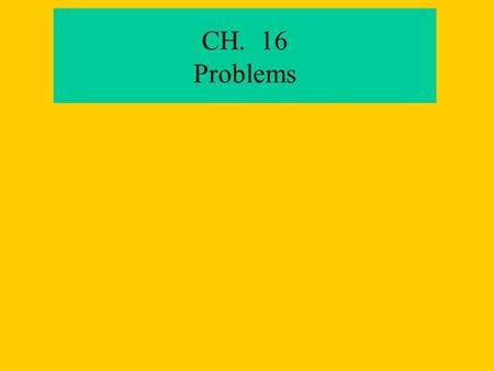 CH. 16 Problems. © 2012 Pearson Education, Inc. A.Na + and OH – B.H + and OH – CNa + and Cl – D.H + and Cl –