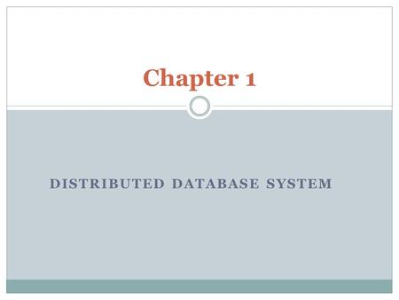 Distributed database system