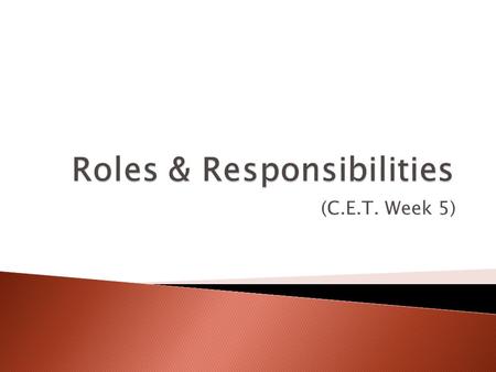 Roles & Responsibilities