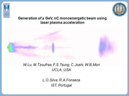 W.Lu, M.Tzoufras, F.S.Tsung, C.Joshi, W.B.Mori