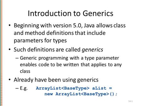 Introduction to Generics