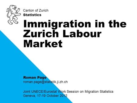 Background Statistics Canton of Zurich