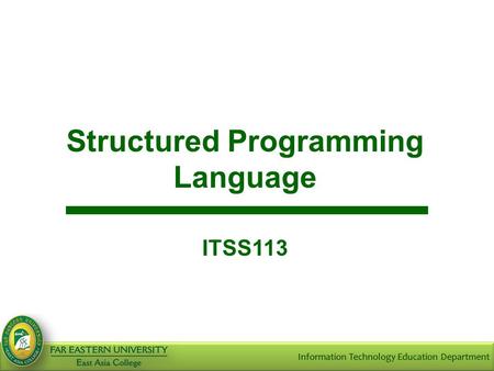 Structured Programming