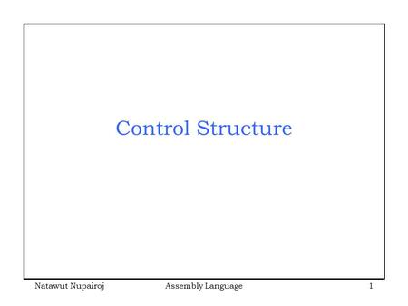 Natawut NupairojAssembly Language1 Control Structure.