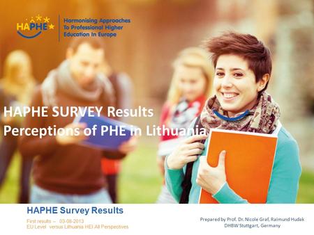 Haphe.eurashe.eu 1 Presenter NameEvent Name HAPHE Survey Results First results – 03-08-2013 EU Level versus Lithuania HEI All Perspectives Prepared by.