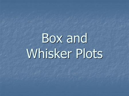 Box and Whisker Plots. Introduction: Five-number Summary Minimum Value (smallest number) Lower Quartile (LQ) Median (middle number) Upper Quartile (UP)