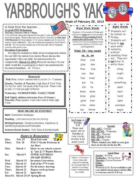 Word Work Words Students will be tested on Friday and will have to write each word correctly. These are some examples of word patterns that will be used.