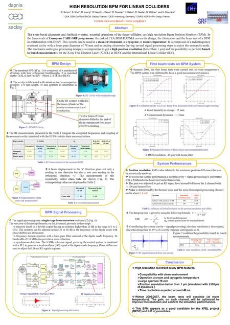 The beam-based alignment and feedback systems, essential operations of the future colliders, use high resolution Beam Position Monitors (BPM). In the framework.