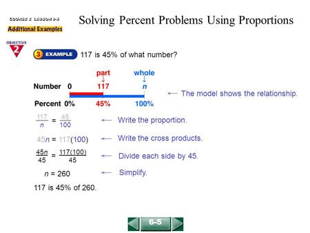 Solving Percent Problems Using Proportions