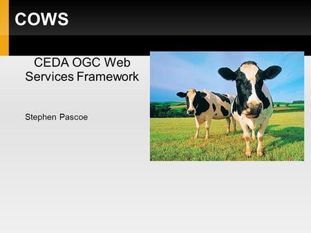 COWS CEDA OGC Web Services Framework Stephen Pascoe.