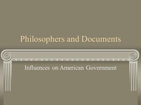 Philosophers and Documents