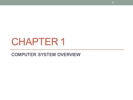 COMPUTER SYSTEM OVERVIEW