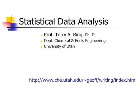 Statistical Data Analysis