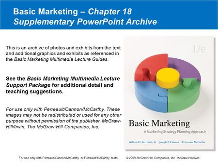 Basic Marketing – Chapter 18 Supplementary PowerPoint Archive