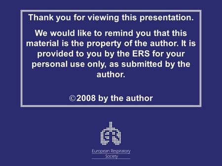 Thank you for viewing this presentation. We would like to remind you that this material is the property of the author. It is provided to you by the ERS.