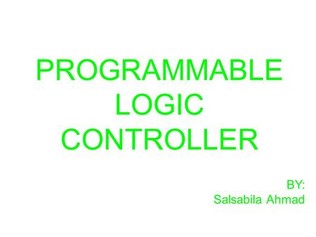 PROGRAMMABLE LOGIC CONTROLLER