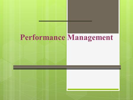 Performance Management