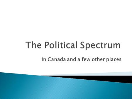 In Canada and a few other places.  In its most simple form the political spectrum can be pictured as two axes crossing at right angles.  One axis describes.