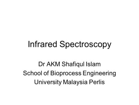 Infrared Spectroscopy