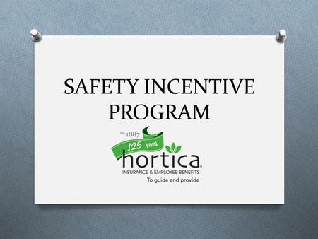 SAFETY INCENTIVE PROGRAM