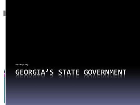 By: Emily Cruey. The Legislative Branch  Elections and Terms  The state senator term and the state representative both serve 2 year terms.  The Speaker.