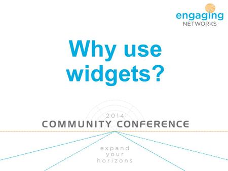 Why use widgets?. What we’ll be covering? What are widgets? What types do we have The strategy around them Examples Into the software.