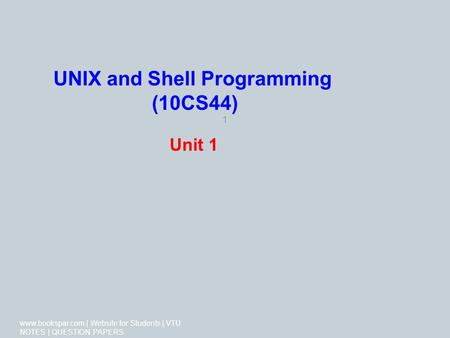 UNIX and Shell Programming