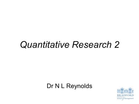 Quantitative Research 2