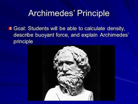 Archimedes’ Principle