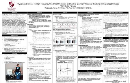 Physiologic Evidence for High-Frequency Chest Wall Oscillation and Positive Expiratory Pressure Breathing in Hospitalized Subjects With Cystic Fibrosis.