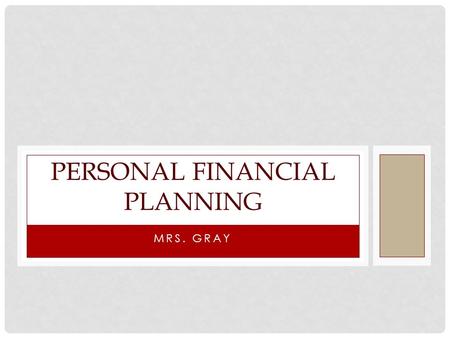 Personal Financial Planning