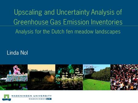 Upscaling and Uncertainty Analysis of Greenhouse Gas Emission Inventories Linda Nol Analysis for the Dutch fen meadow landscapes.