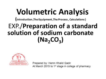 (Introduction ,The Equipment ,The Process , Calculations )