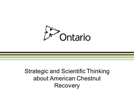 Strategic and Scientific Thinking about American Chestnut Recovery.