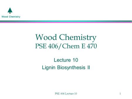 Wood Chemistry PSE 406/Chem E 470