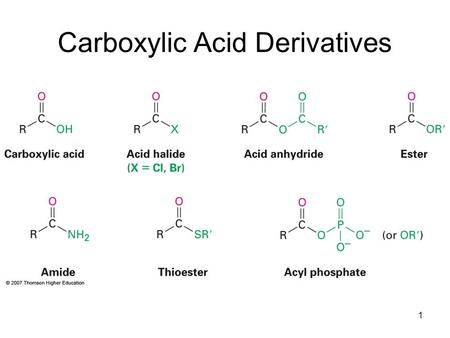 1 Carboxylic Acid Derivatives. 2 Phosphate Nomenclature.