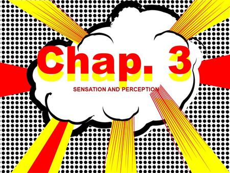 Chap. 3 SENSATION AND PERCEPTION. Prosopagnosia The Five Senses.