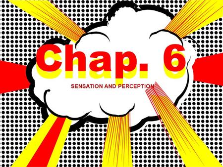 Chap. 6 SENSATION AND PERCEPTION. Prosopagnosia The Five Senses.