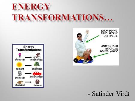 - Satinder Vird i D3.1 describe a variety of energy transfers and transformations, and explain them using the law of conservation of energy D3.2 explain.