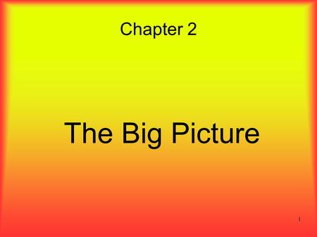 1 Chapter 2 The Big Picture. 2 Overview ● The big picture answers to several questions.  What are data structures?  What data structures do we study?