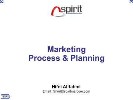 Marketing Process & Planning Hifni Alifahmi   SAP-02.