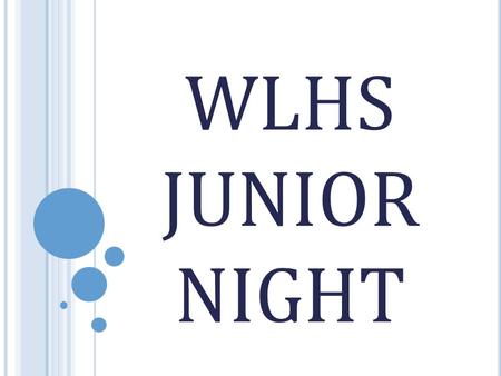 WLHS JUNIOR NIGHT. W HICH W AY W ILL Y OU G O ? World of Work Military Career College Technical College.